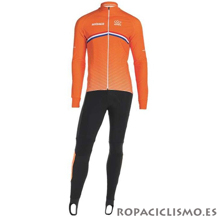 2019 Maillot Holanda Tirantes Mangas Largas Naranja